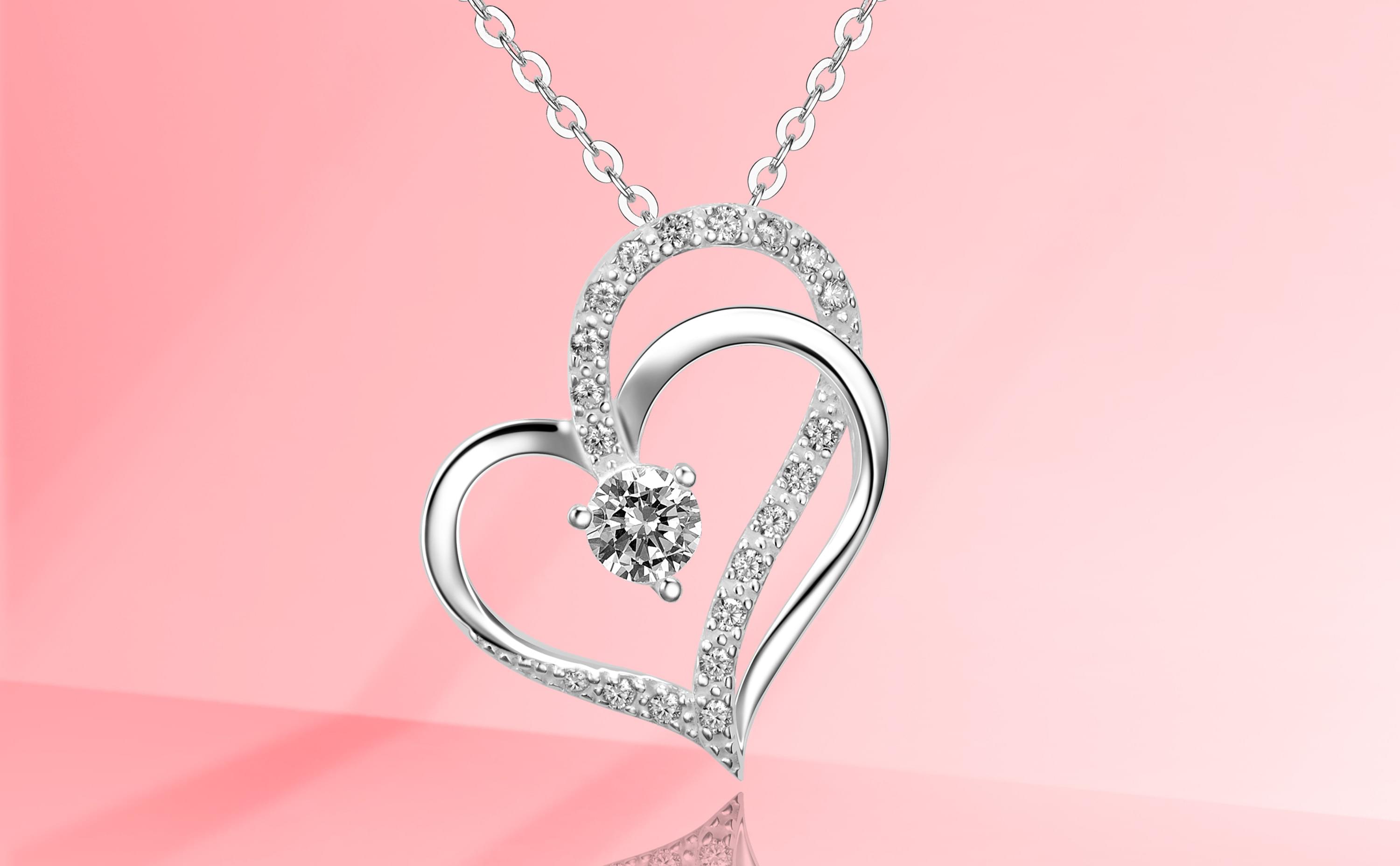 Sterling Silver Double Heart Necklace